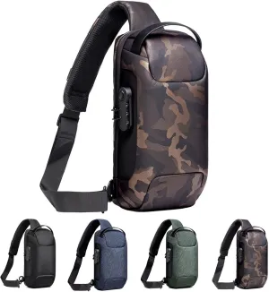 New Carbon Fiber Streamline Anti-Theft Sling Bag, Usb Charging Sport Sling, Waterproof Shoulder Backpack (Camouflage)
