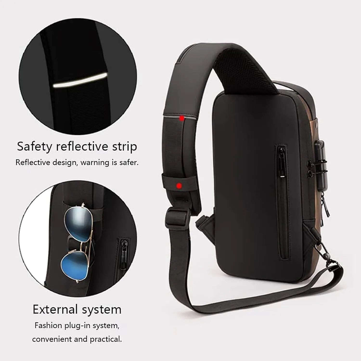 New Carbon Fiber Streamline Anti-Theft Sling Bag, Usb Charging Sport Sling, Waterproof Shoulder Backpack (Camouflage)