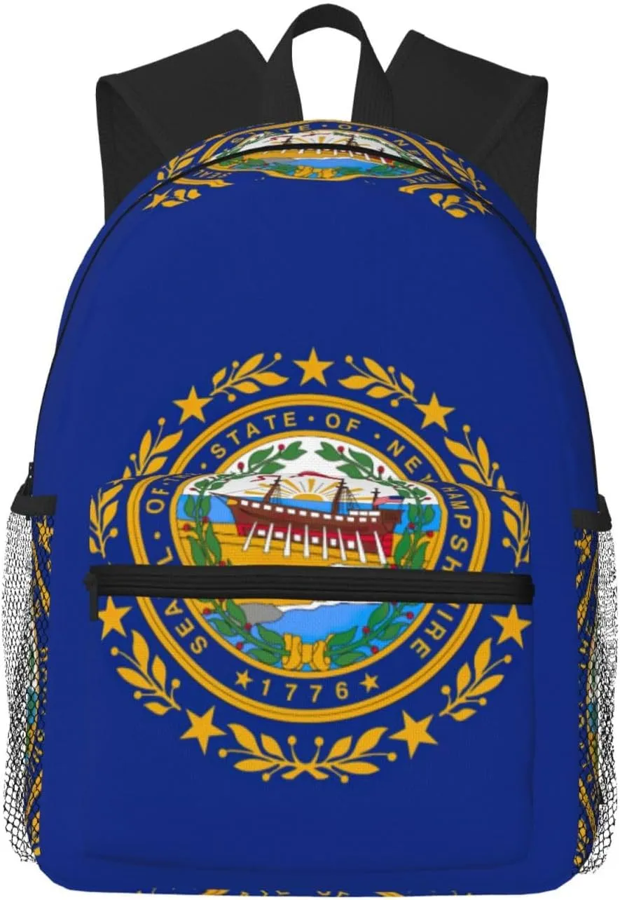 New Hampshire state flag Backpack Large Sports Bag, Best for Basketball, Soccer, Volleyball, Swim, Gym, Travel