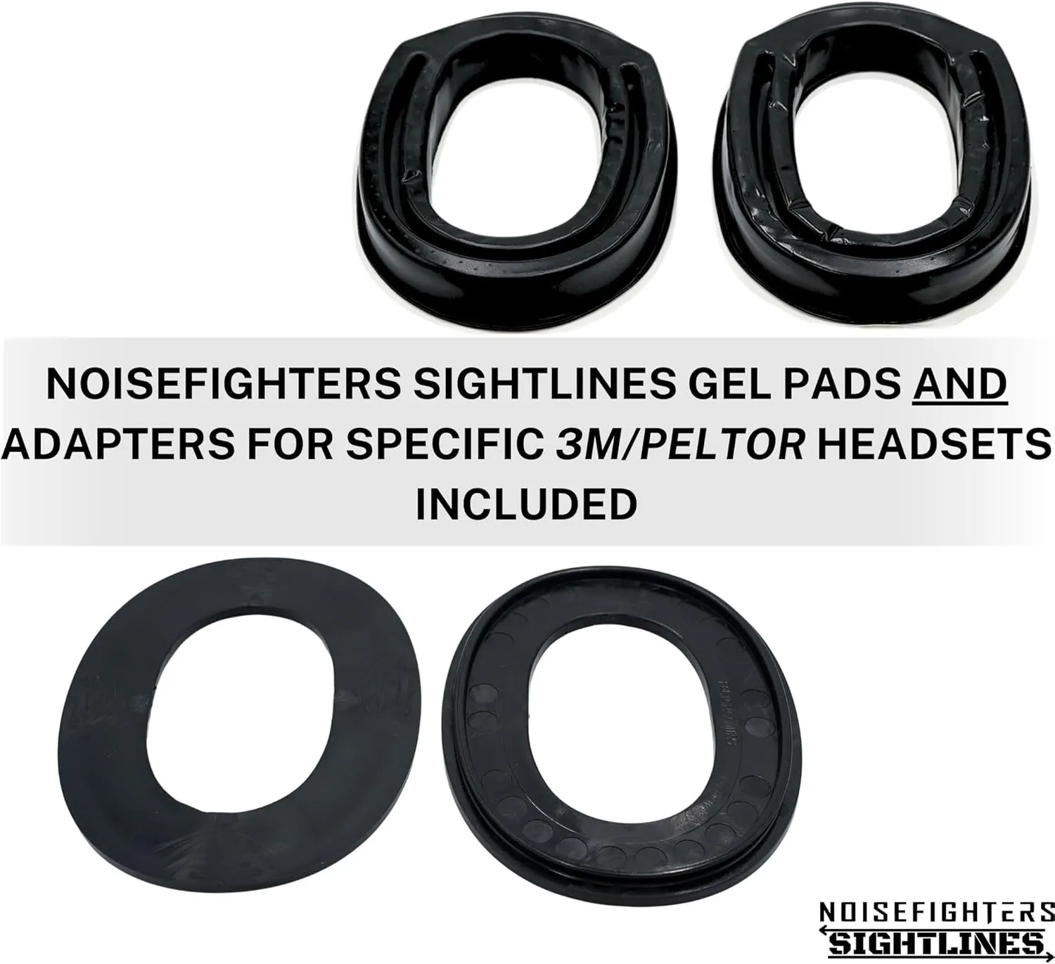 Noisefighters Sightlines | Made in The USA | Upgraded Gel Ear Pads with Relief Cut for Glasses to Pass Through | Compatible with Peltor™ ComTac and Similar headsets (AD106)