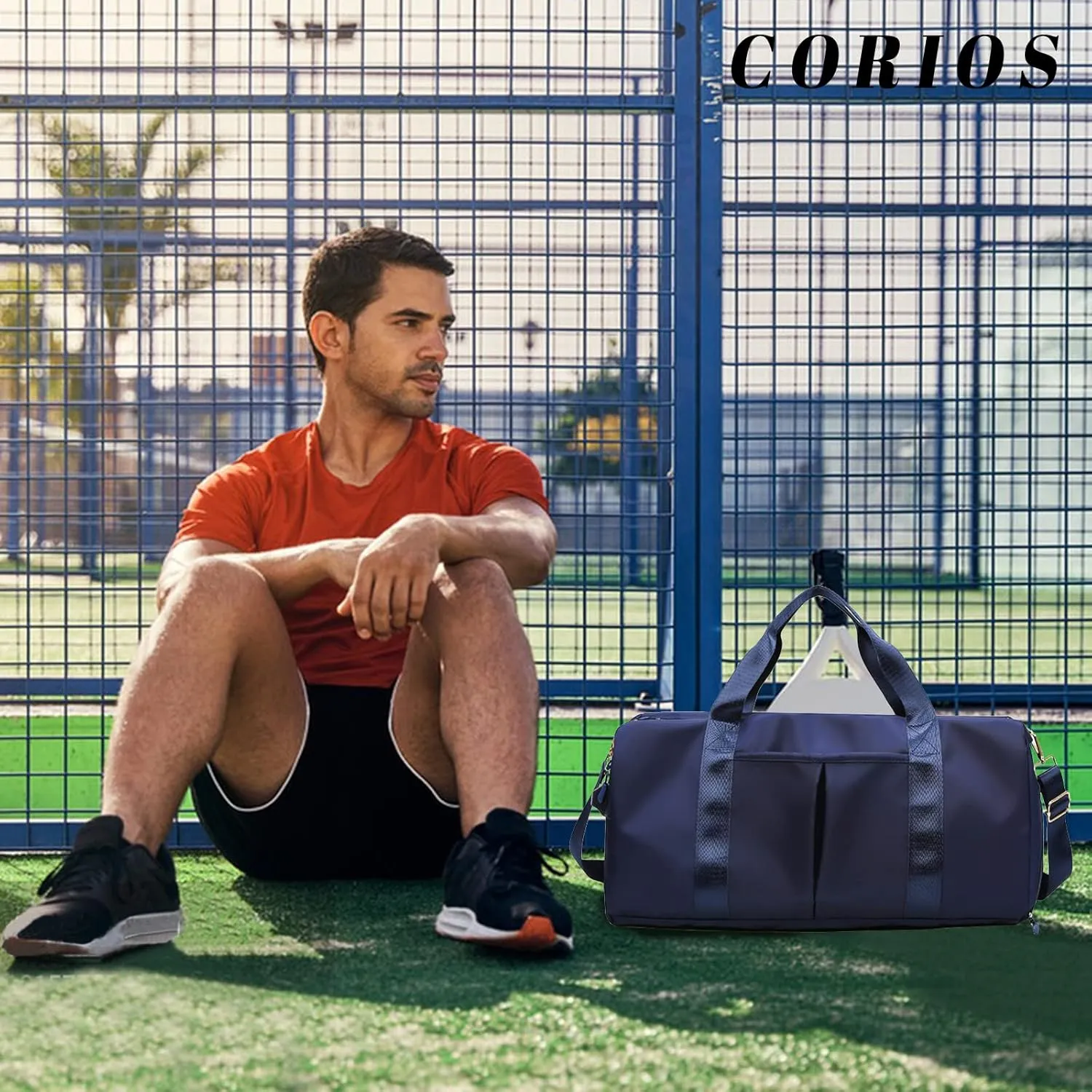 Nylon Travel Duffel Bag Sport Duffel Bag Weekend Shoulder Bag Women/Men Large Gym Tote Bag Overnight Bag Carry On Luggage Hospital Bag with Shoes Compartment and Wet Pocket Dark Blue
