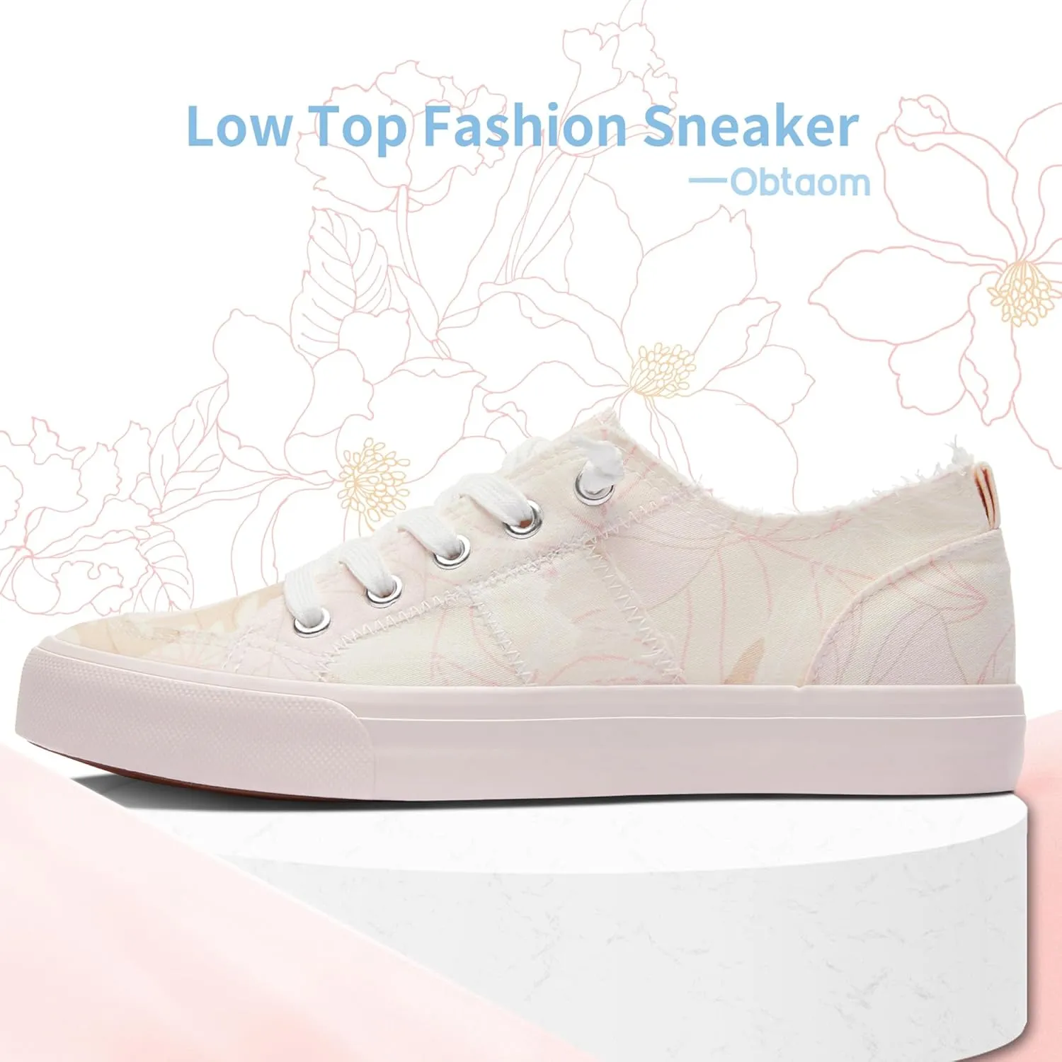 Obtaom Women's Play Fashion Sneaker White Color Washed and Leopard Canvas Slip on Shoes