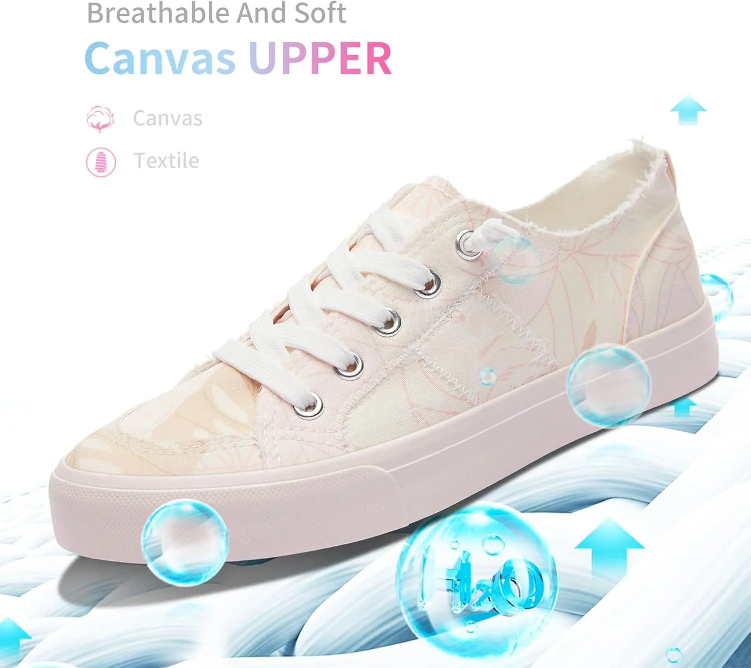 Obtaom Women's Play Fashion Sneaker White Color Washed and Leopard Canvas Slip on Shoes