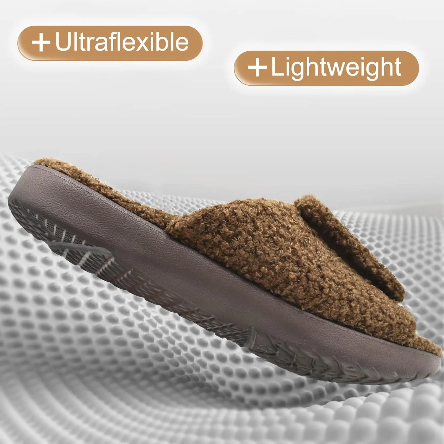 ONCAI Mens House Slippers with Arch Support，Fur Slides with Orthopedic for Plantar Fasciitis Wide Footbed and Adjustable Straps Size 7.5-15
