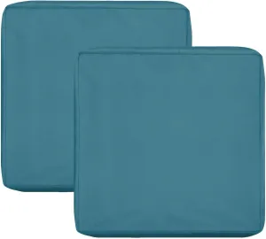 OutdoorLines Patio Seat Cushion Cover Replacement, Waterproof & Anti-Slip for Outdoor Furniture, Set of 2, 24 "x24 x4, Teal, Cover Only