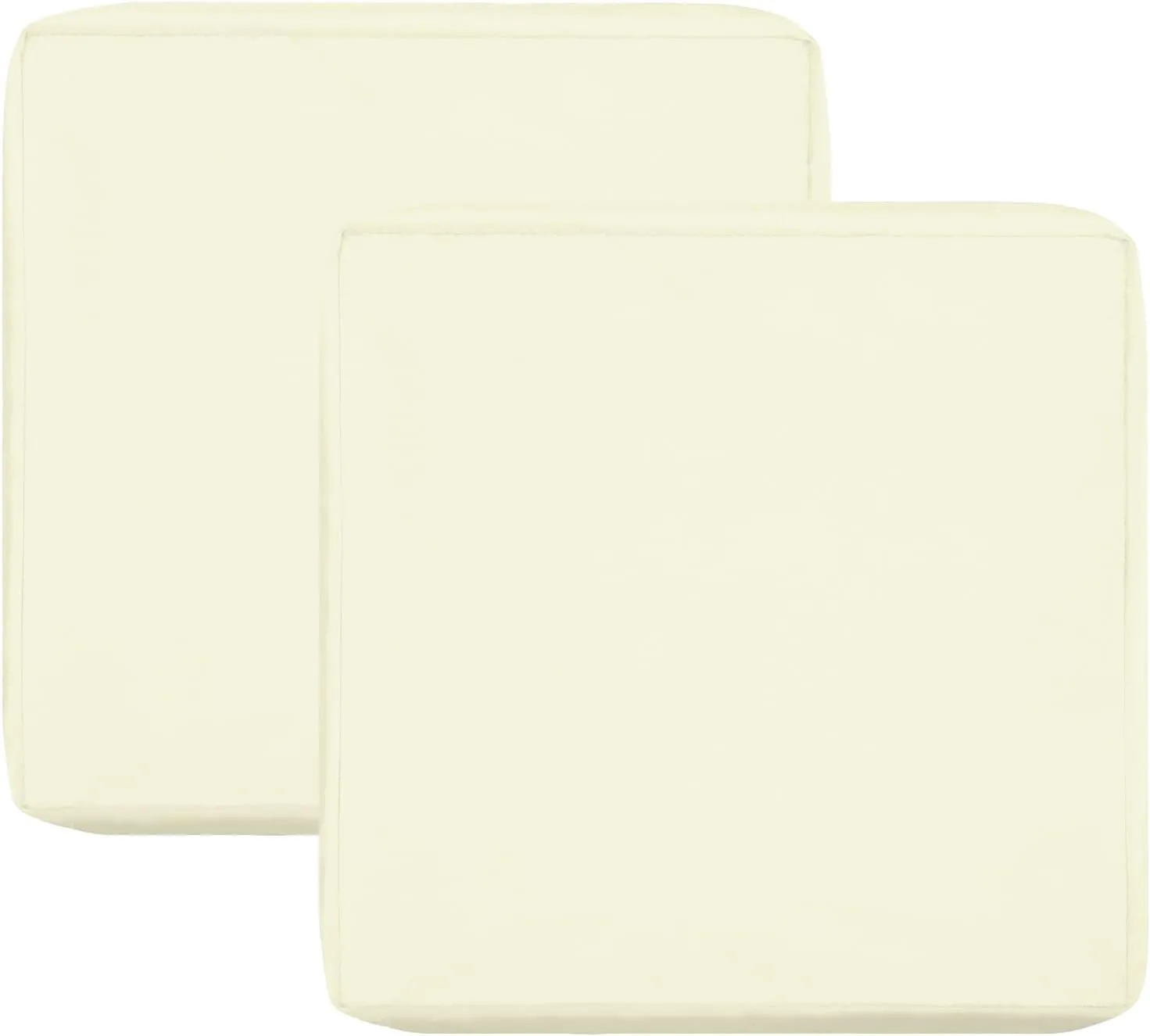 OutdoorLines Patio Seat Cushion Cover Replacement, Waterproof Cushion Cover for Outdoor Furniture, Anti-Slip Patio Chair Cushion Cover for Garden and Backyard (Set of 2, 20"x18"x4", Cream, Cover Only)