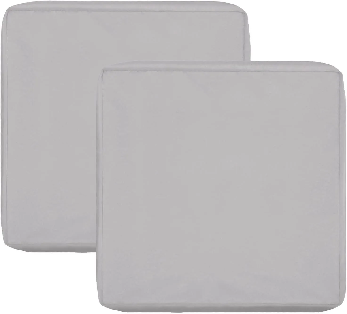 OutdoorLines Patio Seat Cushion Covers Replacement, Waterproof Cushion Cover for Outdoor Furniture, Anti-Slip Patio Chair Cushion Cover for Garden and Backyard (Set of 2, 24"x24"x4", Gray, Cover Only)