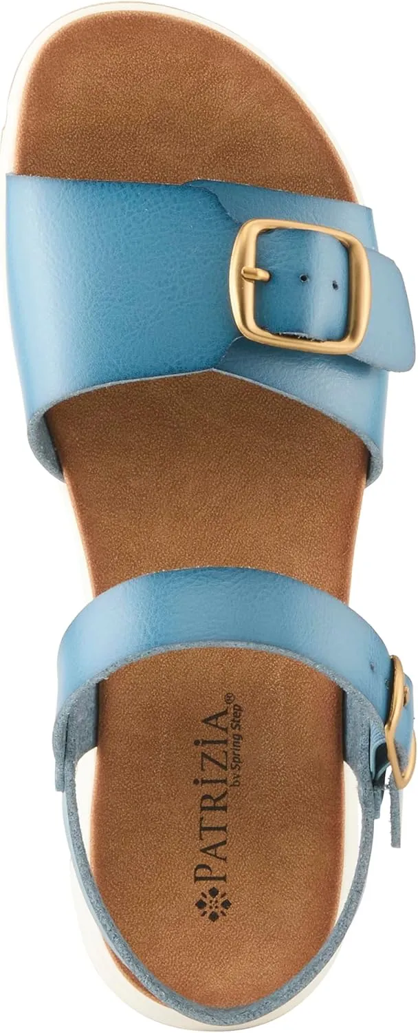 PATRIZIA Women's BUNCH Buckle Sandals - Adjustable Faux Leather Straps, Cushioned Footbed, Sporty White Sole