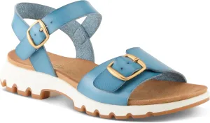 PATRIZIA Women's BUNCH Buckle Sandals - Adjustable Faux Leather Straps, Cushioned Footbed, Sporty White Sole
