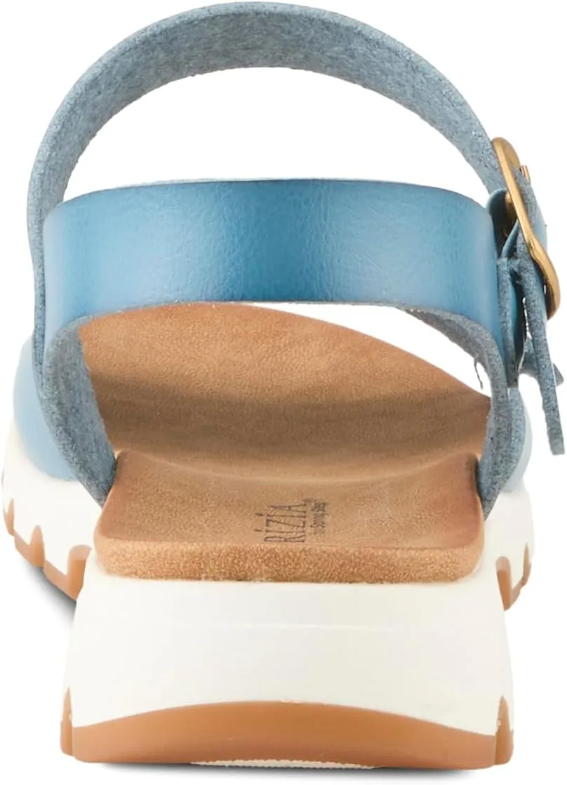 PATRIZIA Women's BUNCH Buckle Sandals - Adjustable Faux Leather Straps, Cushioned Footbed, Sporty White Sole