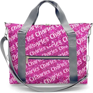 Personalized Initial Travel Duffel Bag,Birthday Gift Bag,Custom Sports Bag, Personalized Weekender Bag,Monogram Overnight Bag Gift,Overnight Weekender Bags Rosered