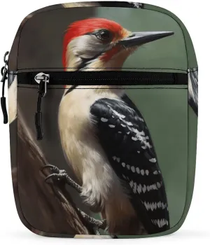Personalized Small Crossbody Bag Water Resistant Messenger Bags Mini Woodpecker Printing SlingBag For Men Women