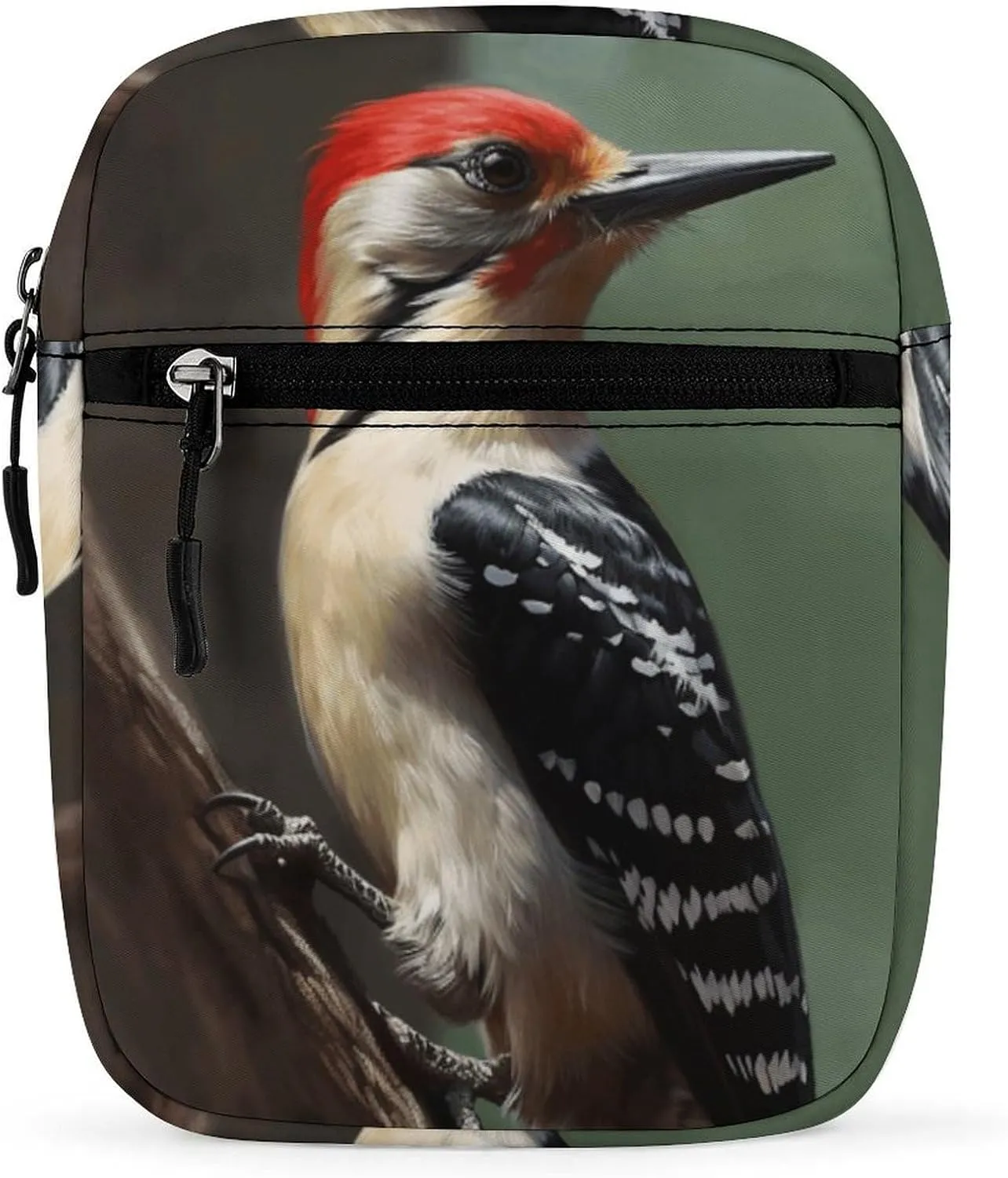 Personalized Small Crossbody Bag Water Resistant Messenger Bags Mini Woodpecker Printing SlingBag For Men Women