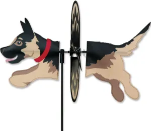 Premier Kites Petite Wind Spinner for Patio, Lawn, Garden | 100% Rain & UV Resistant Polyester - Aerodynamic, Sturdy Long Lasting Dog Wind Spinner (German Shepherd)