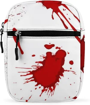 Red Blood Or Paint Splatters Splash Spot Mini Crossbody Bag Shoulder Bag Small Messenger Bag Unisex