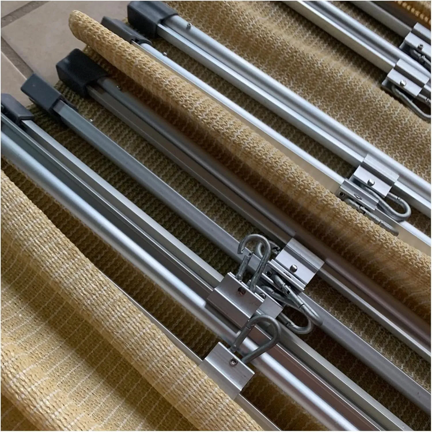 Retractable Canopy Awning Shade Cover - Wave Slide Design with Hardware Wire Cable for Patio, Garden, Backyard, Deck