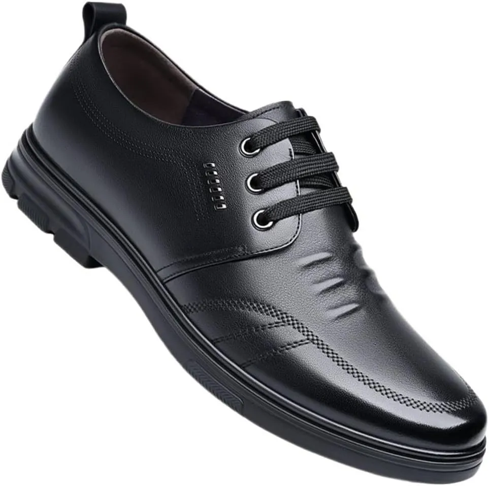Retro Dress Shoes for Men Comfortable Oxfords Lace-Up Fashion Shoes Soft Bottom Casual Shoes for Men Formal Occasions