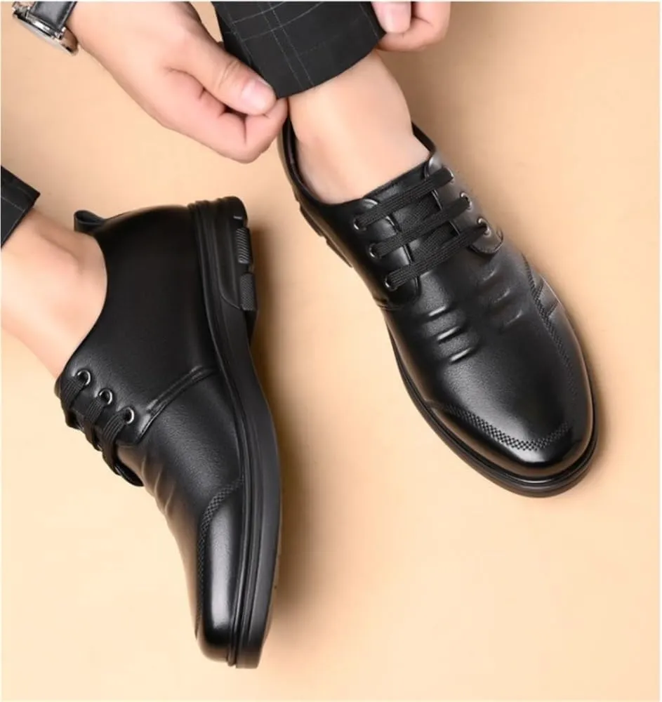 Retro Dress Shoes for Men Comfortable Oxfords Lace-Up Fashion Shoes Soft Bottom Casual Shoes for Men Formal Occasions