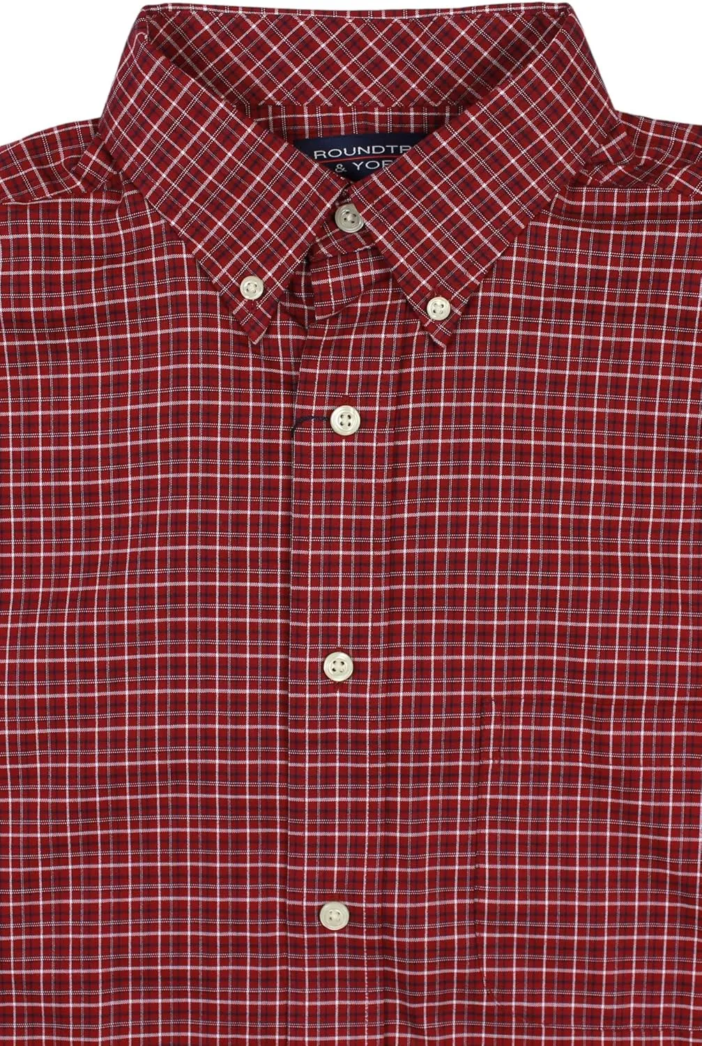 Roundtree & Yorke Lightweight Pinpoint Oxford Men's Long Sleeve Dress Shirt - Regular Sizes