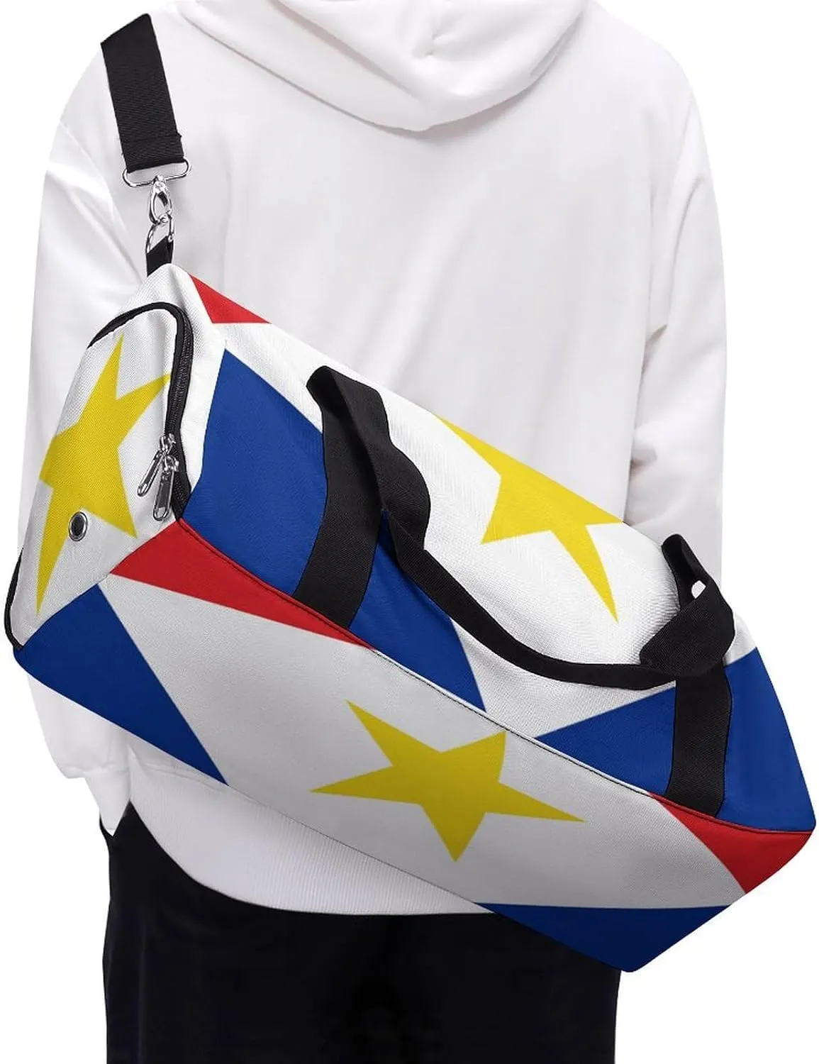Saba Flag Gym Bag for Men Women with Shoe Compartment Waterproof Sports Travel