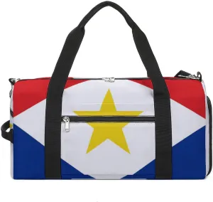 Saba Flag Gym Bag for Men Women with Shoe Compartment Waterproof Sports Travel