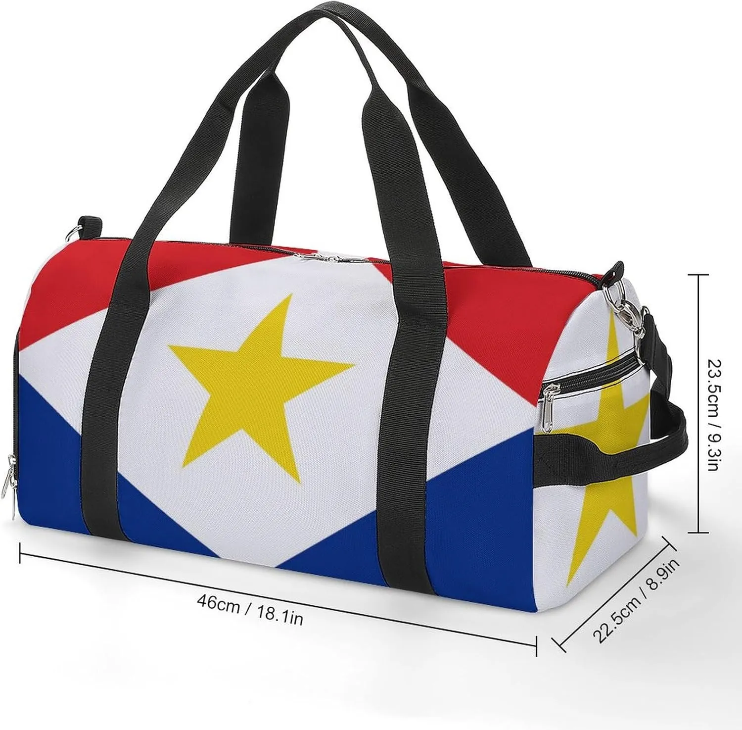 Saba Flag Gym Bag for Men Women with Shoe Compartment Waterproof Sports Travel