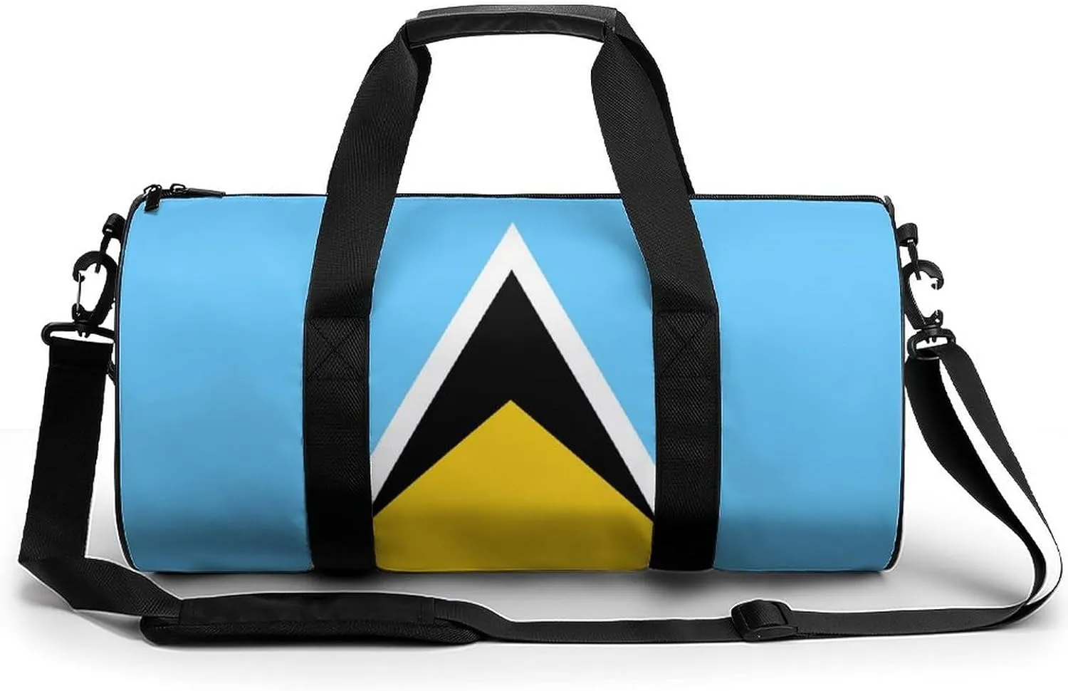 Saint Lucia Flag Large Capacity Gym Bag for Women Men with Wet Pocket Travel Duffel