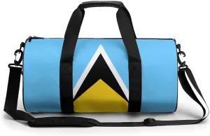 Saint Lucia Flag Large Capacity Gym Bag for Women Men with Wet Pocket Travel Duffel