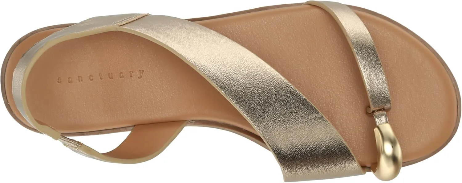 Sanctuary Women's Suave Ring Sandal-Open Toe Slip-On, Comfortable Cushioned Footbed, Stylish Casual Summer Footwear