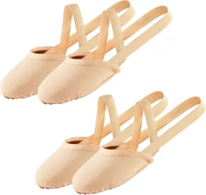 SANGEESON Half Sole Dance Shoes - Stretchy Canvas Pirouette Shoes for Ballet, Lyrical, Modern, Jazz Dance, and Contemporary