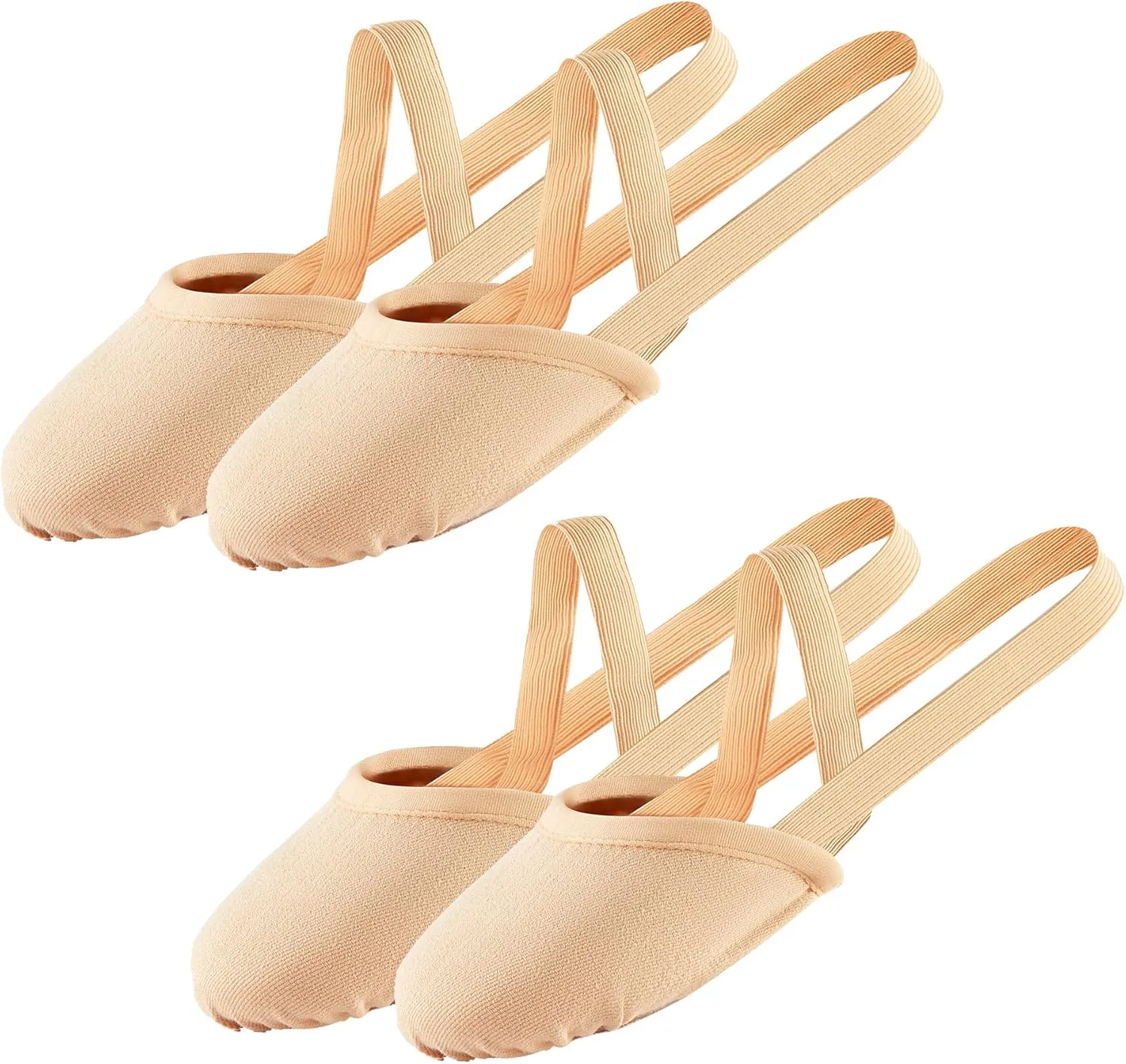 SANGEESON Half Sole Dance Shoes - Stretchy Canvas Pirouette Shoes for Ballet, Lyrical, Modern, Jazz Dance, and Contemporary