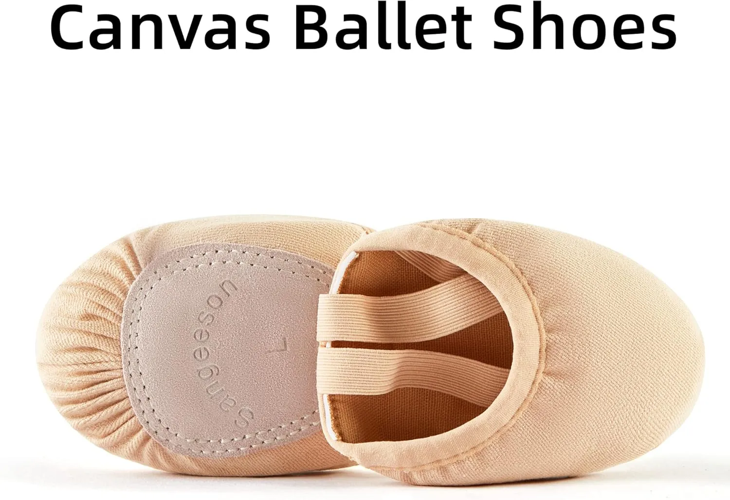 SANGEESON Half Sole Dance Shoes - Stretchy Canvas Pirouette Shoes for Ballet, Lyrical, Modern, Jazz Dance, and Contemporary