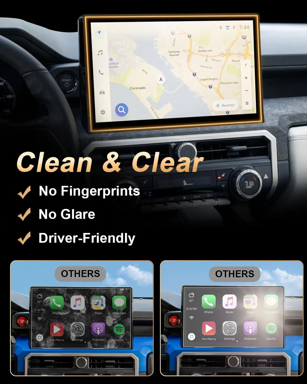 Screen Protector For 2024-2025 Tacoma/2025 4Runner, 14-Inch Matte Tempered Glass Navigation Protector For 2024 2025 Tacoma(Limited/TRD Pro/Trailhunter/TRD Sport/TRD Off-Road) Accessories Anti Glare