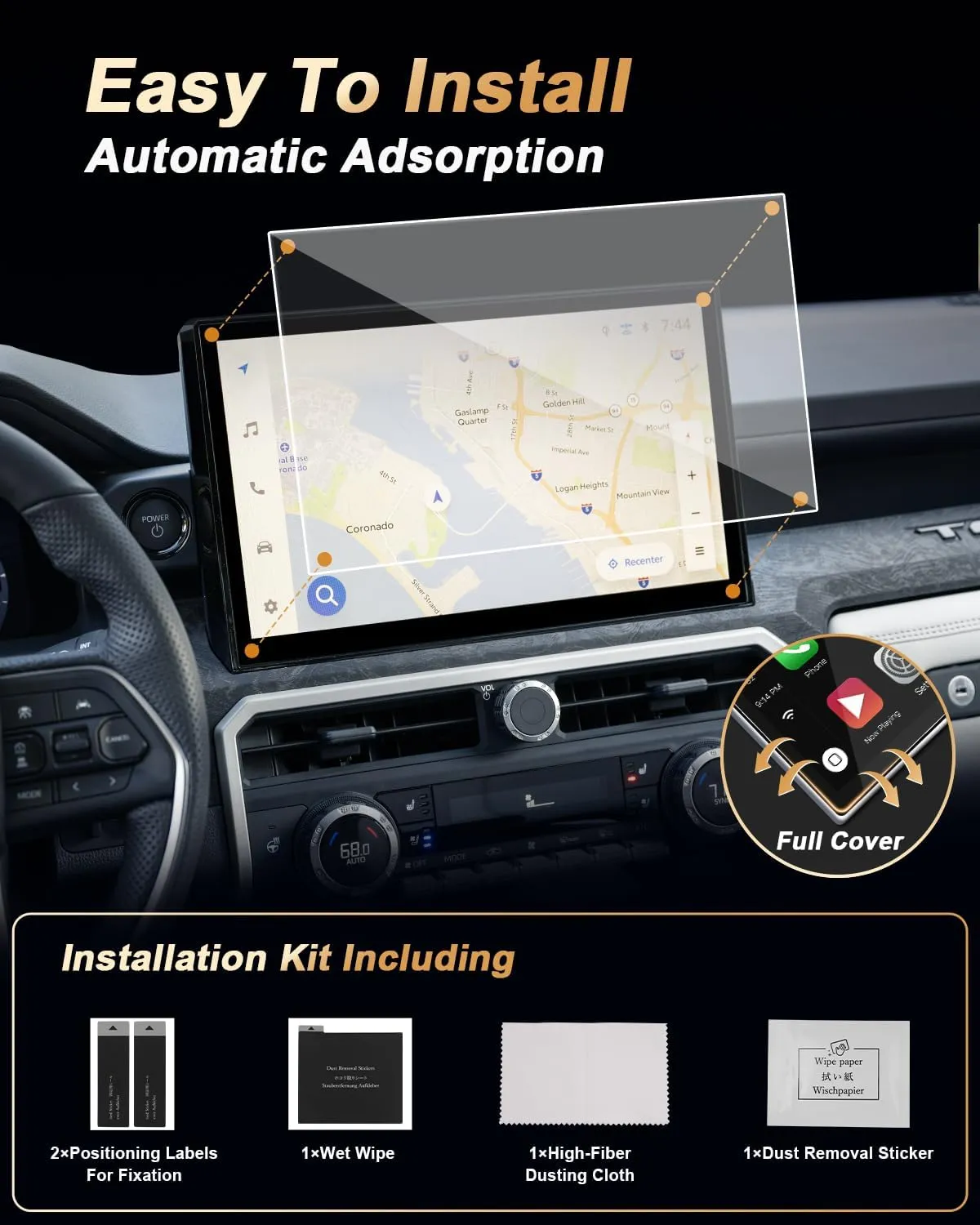 Screen Protector For 2024-2025 Tacoma/2025 4Runner, 14-Inch Matte Tempered Glass Navigation Protector For 2024 2025 Tacoma(Limited/TRD Pro/Trailhunter/TRD Sport/TRD Off-Road) Accessories Anti Glare