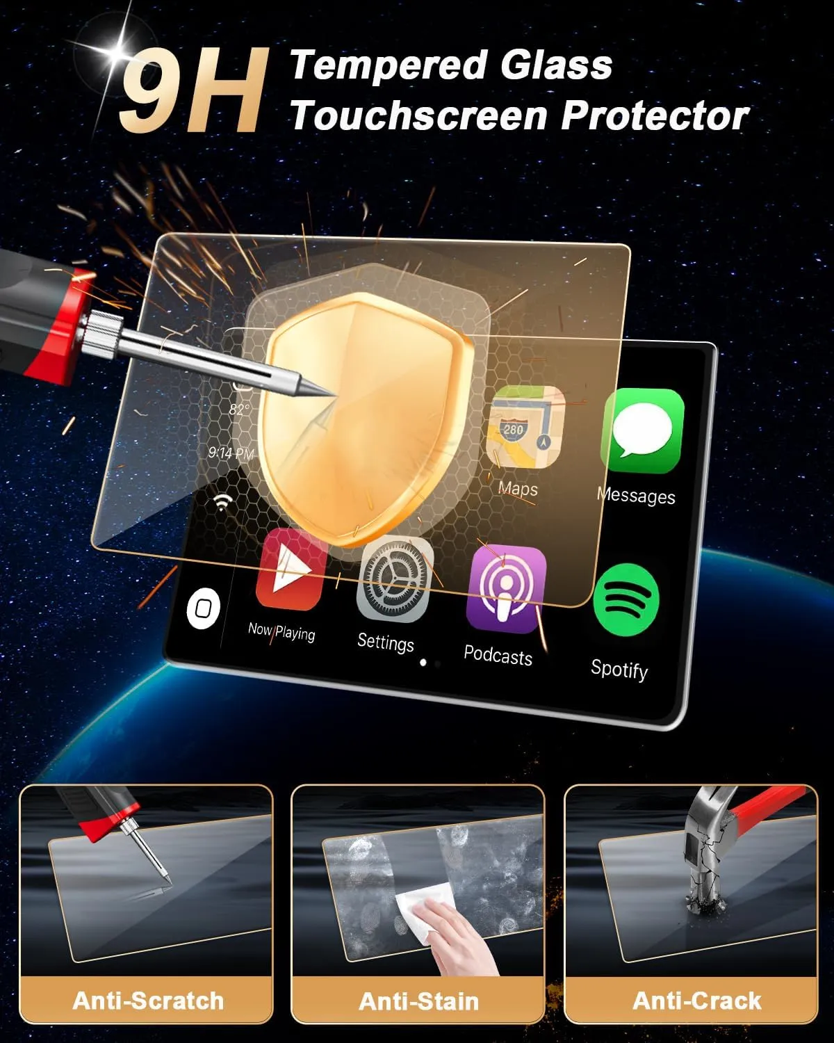 Screen Protector For 2024-2025 Tacoma/2025 4Runner, 14-Inch Matte Tempered Glass Navigation Protector For 2024 2025 Tacoma(Limited/TRD Pro/Trailhunter/TRD Sport/TRD Off-Road) Accessories Anti Glare