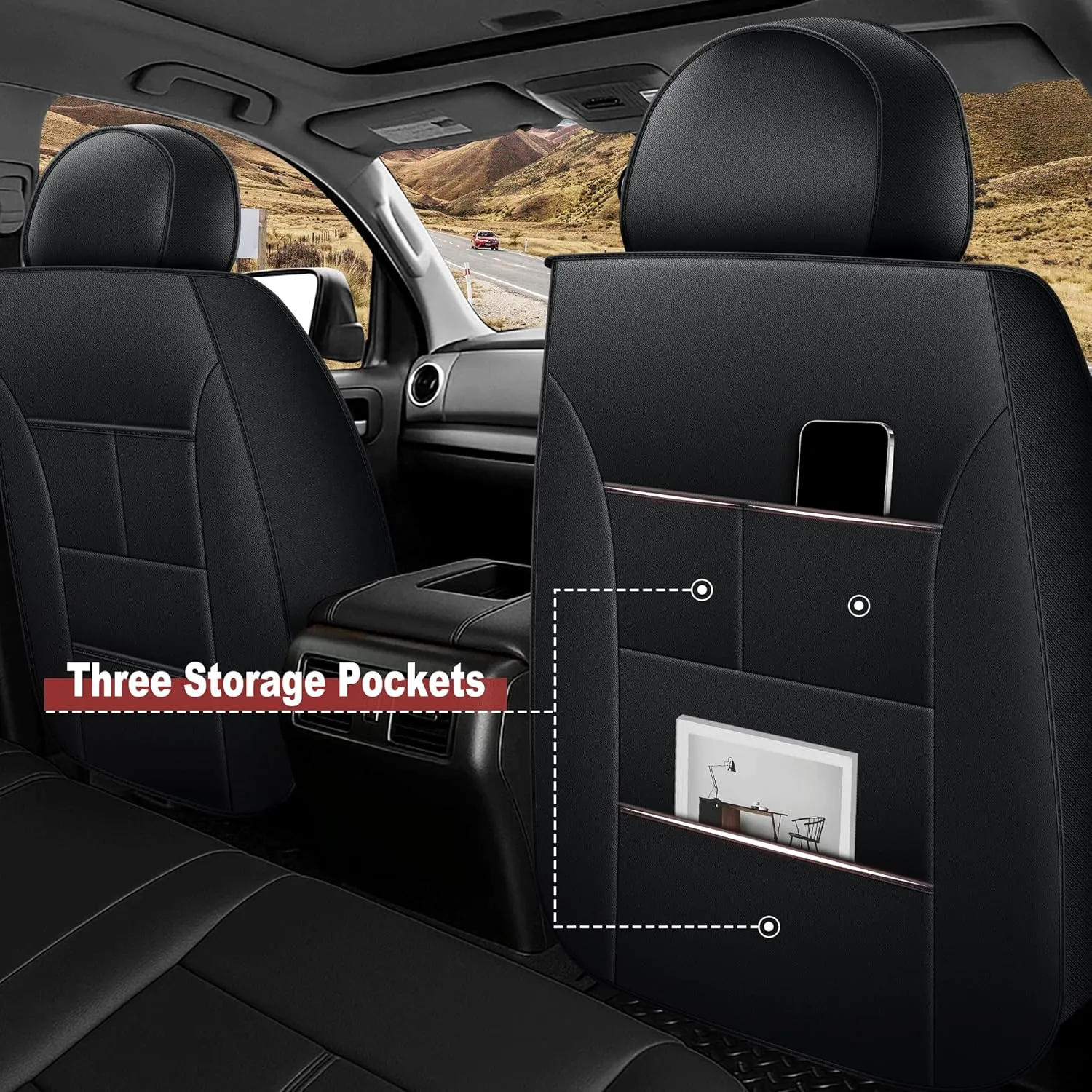 Seat Covers Compatible with Toyota Tundra for 2014-2021(Redline)