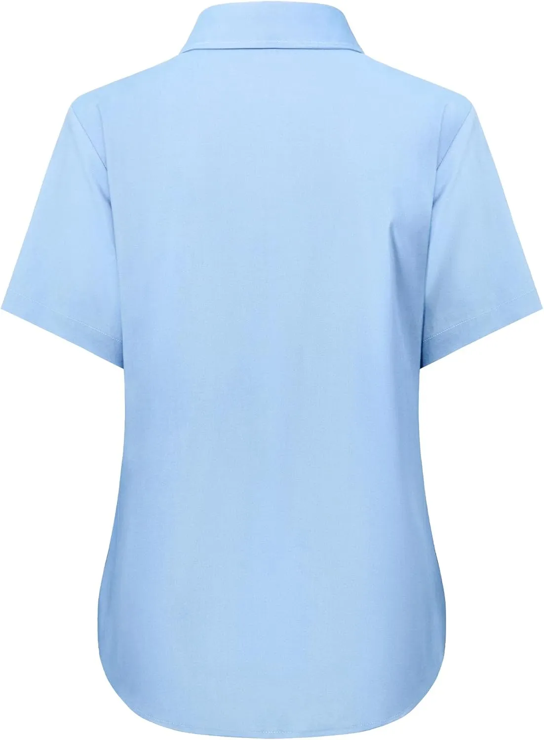 siliteelon Button Down Shirts Women Oxford Shirts Short Sleeve Cotton Wrinkle Free Dress Shirts Work Office Blouse