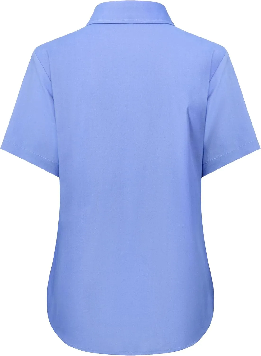 siliteelon Button Down Shirts Women Oxford Shirts Short Sleeve Cotton Wrinkle Free Dress Shirts Work Office Blouse