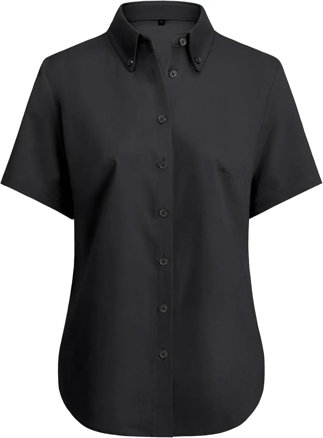 siliteelon Button Down Shirts Women Oxford Shirts Short Sleeve Cotton Wrinkle Free Dress Shirts Work Office Blouse