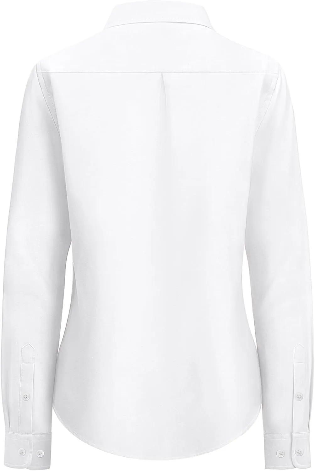 siliteelon Fitted Button Down Shirts for Women Oxford Shirt Cotton Dress Shirts Collared Long Sleeve Wrinkle Free Blouse Tops