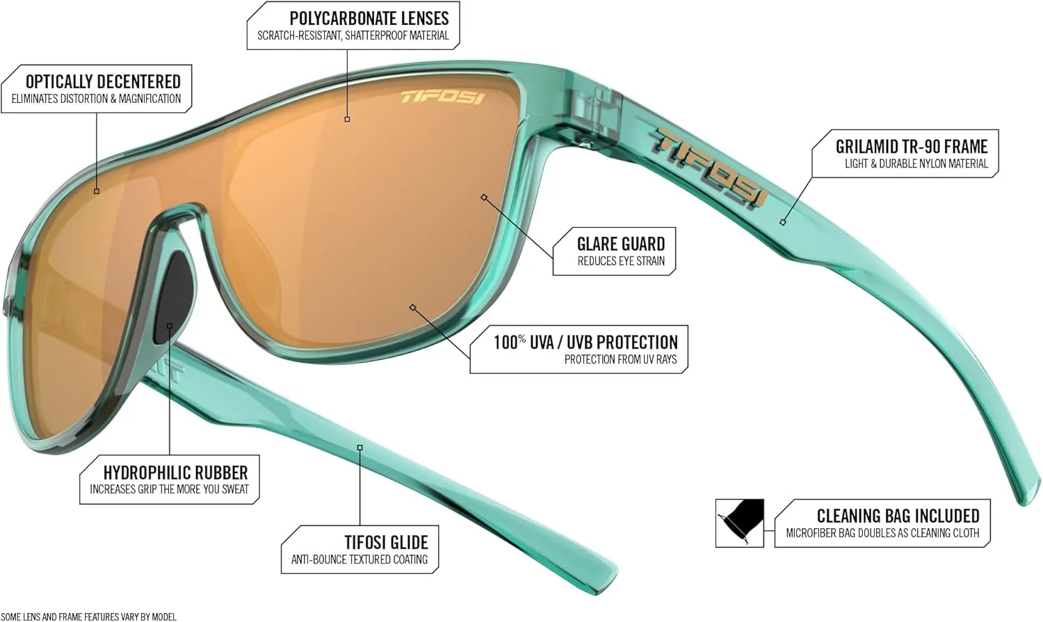 Sizzle Tangle Free Sport Sunglasses - Ideal For Running, Cycling, Golf, Pickleball, Tennis and Trendy Lifestyle Look