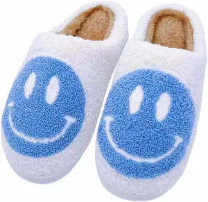 Smile Face Slippers Women Men Toddlers House Slippers for Kids Waterproof Sole Fuzzy Slide Boys Girls Slip-on Shoes for Women