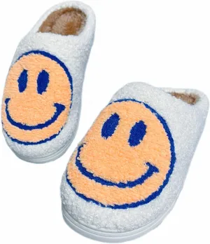 Smile Face Slippers Women Men Toddlers House Slippers for Kids Waterproof Sole Fuzzy Slide Boys Girls Slip-on Shoes for Women