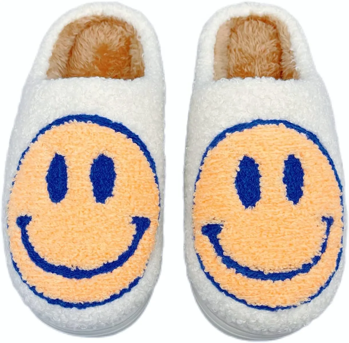 Smile Face Slippers Women Men Toddlers House Slippers for Kids Waterproof Sole Fuzzy Slide Boys Girls Slip-on Shoes for Women