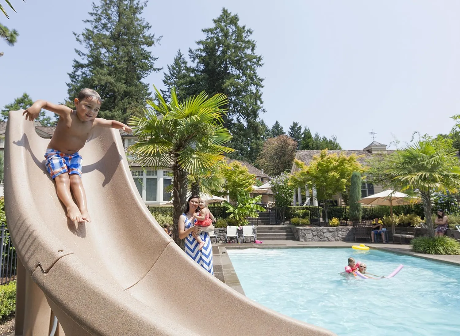 S.R. Smith 670-209-58224 Typhoon Left Curve Pool Slide, Gray Granite