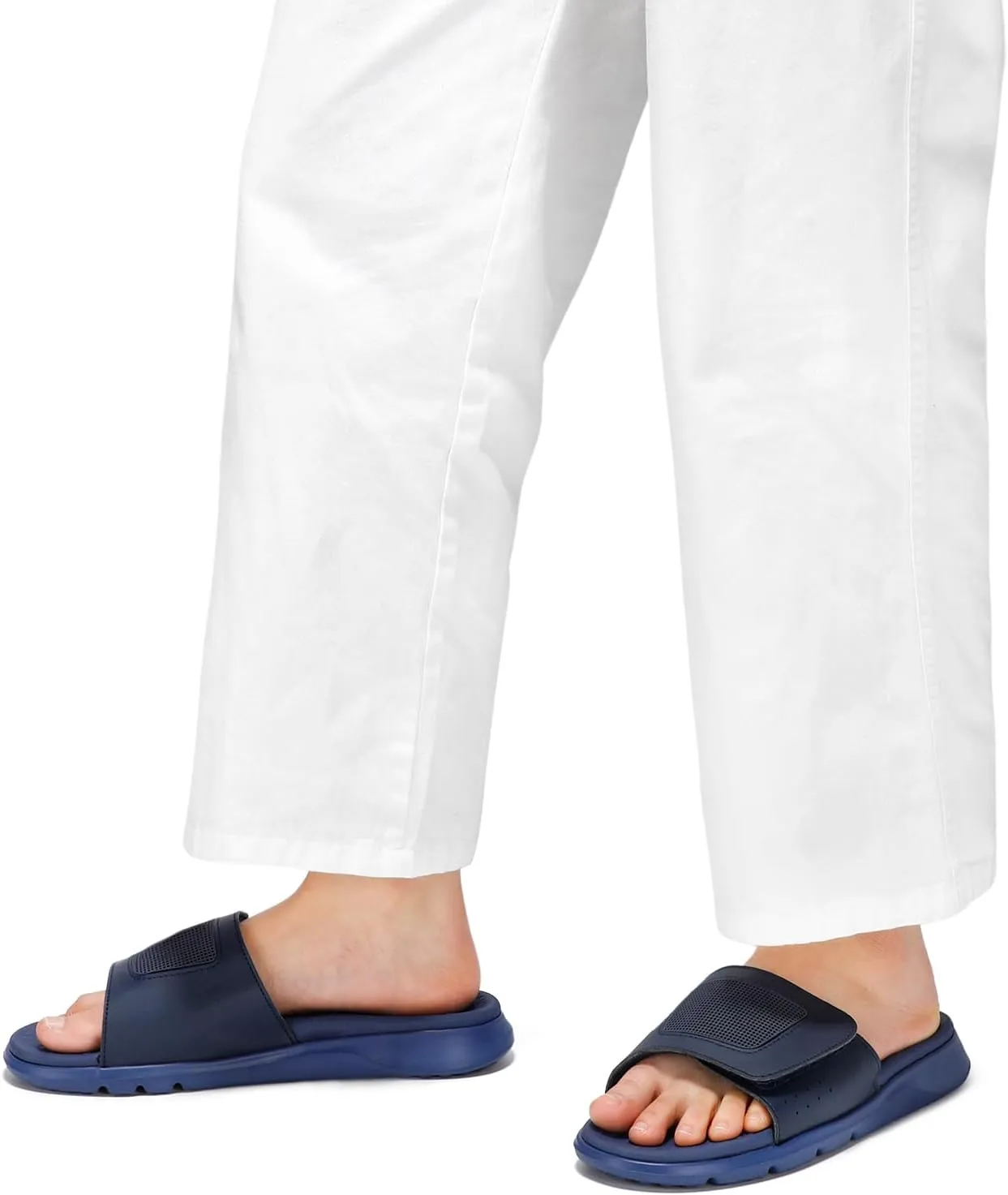 STQ Orthopedic Slides for Womens Arch Support Memory Foam Sandals with Adjustable Hook and Loop for Post Sport Pain Relief
