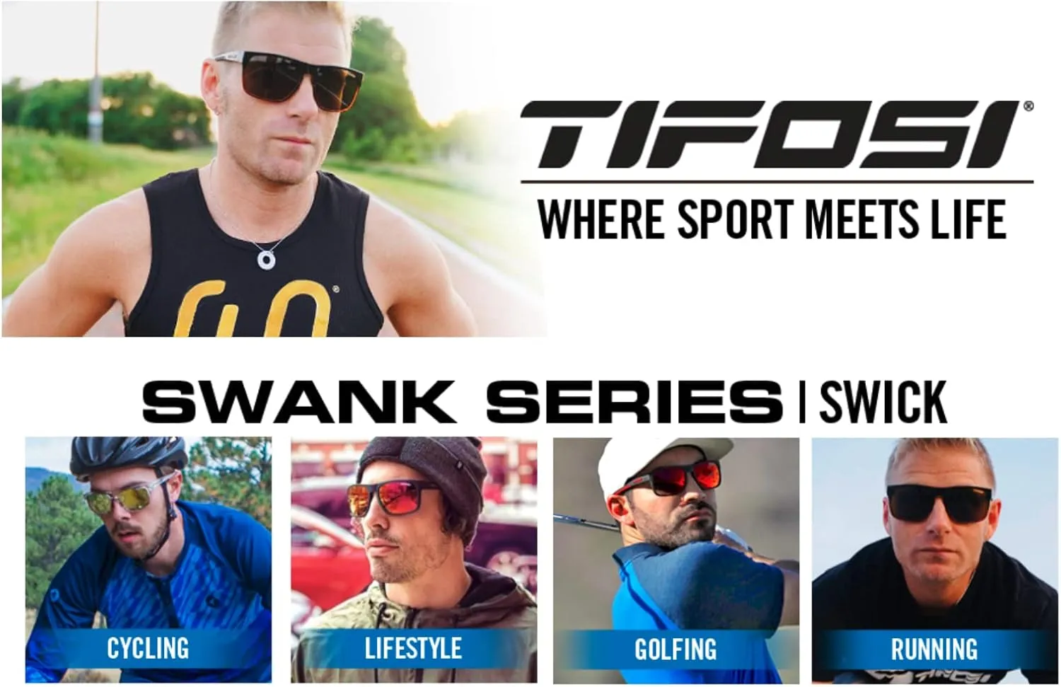 Swick Sport Sunglasses - Ideal For Cycling, Golf, Hiking, Pickleball, Running, Tennis and Great Lifestyle Look