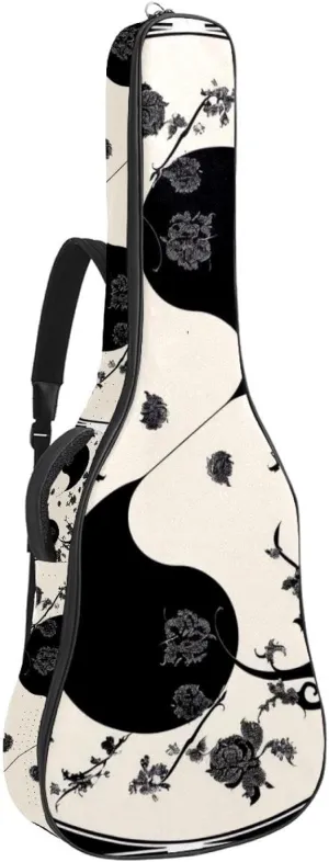 Symbol Floral Bagua Array Diagram 41 42 In Acoustic Guitar Bag With Adjustable Shoulder Strap Guitar Bag with Back Hanger, Suitable for Electric Guitars Bass Guitars Classical Guitars Ukulele