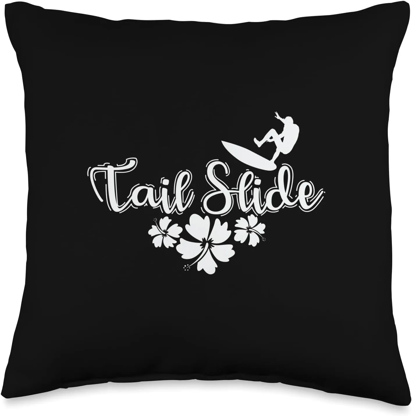 Tail Slide Surfing Throw Pillow, 16x16, Multicolor