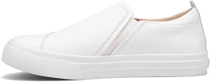 Taos Twin Gore Lux Slip-On Sneakers - Luxe Leather Slip Ons with Curves & Pods Removable Footbed with Arch Support and Metatarsal Support for All Day Comfort and Style